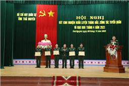 Bộ CHQS tỉnh Thái Nguyên rút kinh nghiệm huấn luyện tháng đầu  và công tác tuyển quân năm 2021